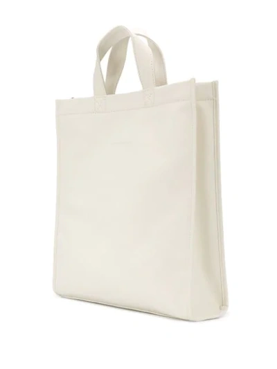Shop Mm6 Maison Margiela Numbers Logo Tote In White