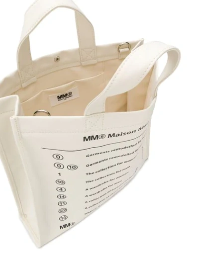 Shop Mm6 Maison Margiela Numbers Logo Tote In White