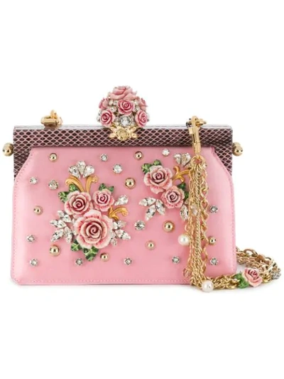 Shop Dolce & Gabbana Vanda Mini Clutch Bag In Pink