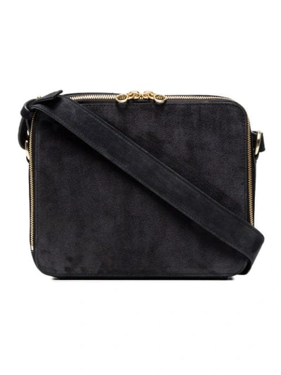 Shop Tara Zadeh Black Parviz Suede Shoulder Bag - Grey