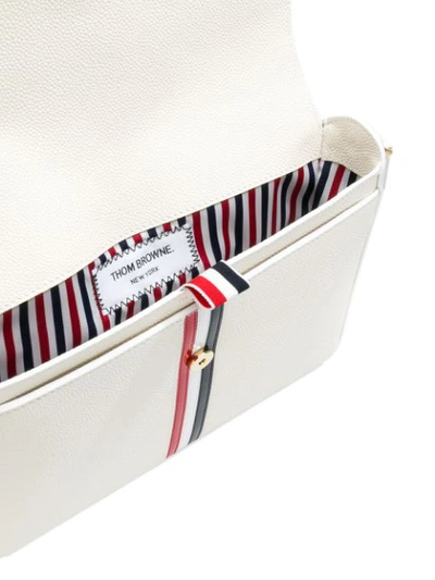 Shop Thom Browne Gift Box Bag With Bow In Leather - White