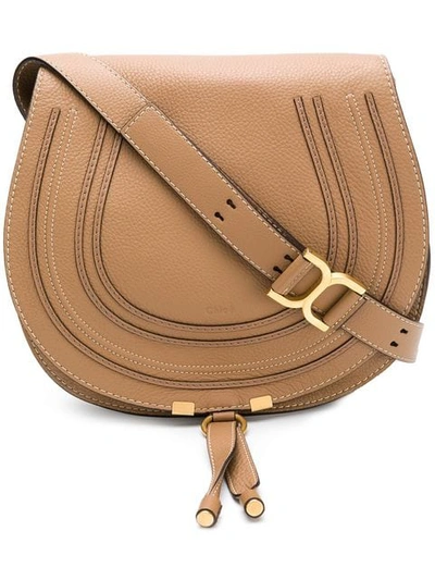 Shop Chloé Marcie Shoulder Bag In Neutrals
