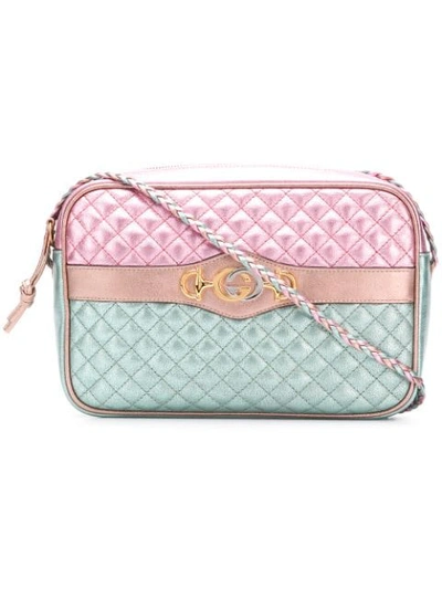 Shop Gucci Laminated Leather Small Shoulder Bag In Pink
