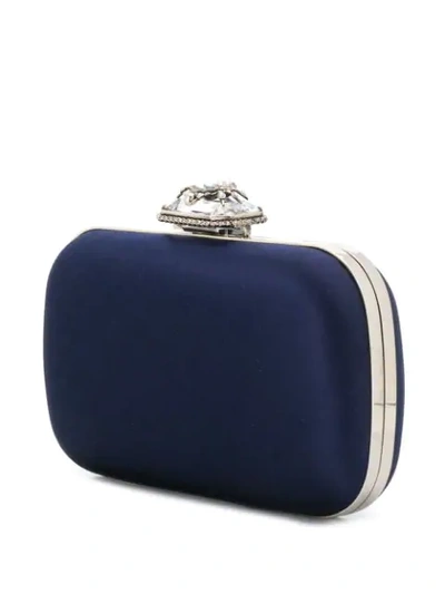 Shop Alexander Mcqueen Spider Jewelled Box Clutch In Blue