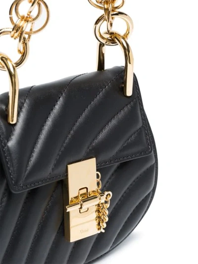 Shop Chloé Black Mini Drew Bijou Quilted Leather Bag