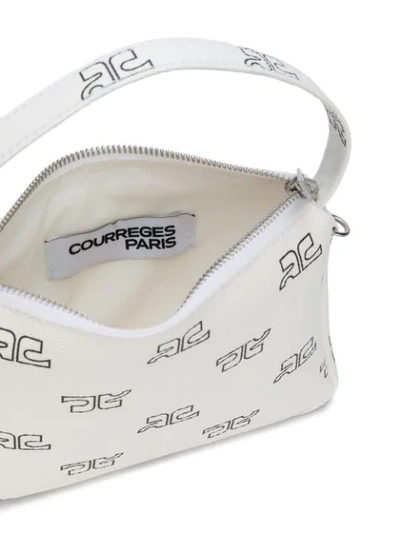 Shop Courrèges Logo Stamp Tote Bag In White