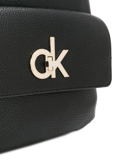 Shop Calvin Klein Logo Plaque Backpack In Black