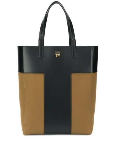 Shop Tom Ford North/south Tote Bag In Black