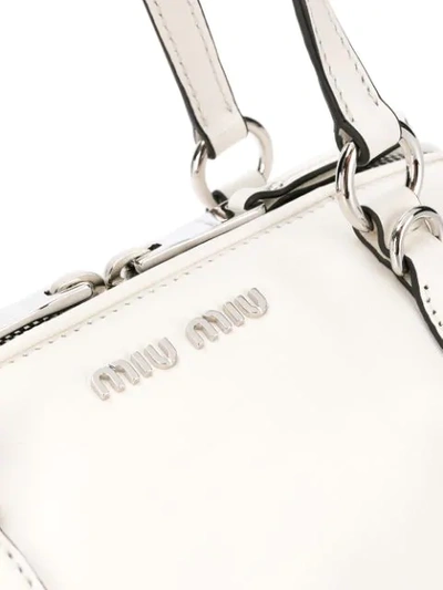 Shop Miu Miu Mini Holdall Bag In White