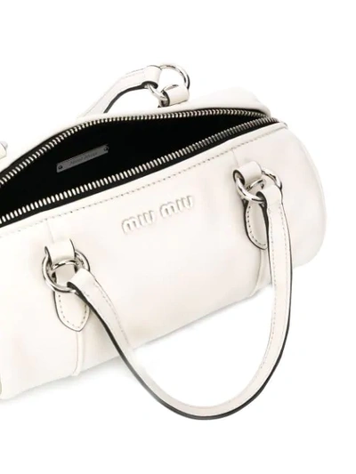 Shop Miu Miu Mini Holdall Bag In White