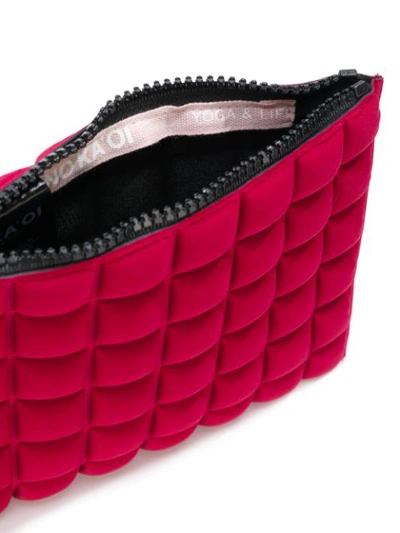 Shop No Ka'oi Waffle-textured Clutch Bag In Red