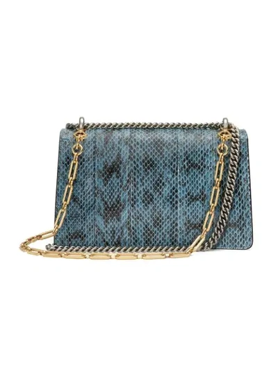 Shop Gucci Blue Embroidered Dionysus Snake Shoulder Bag