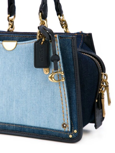 Shop Coach Dreamer Denim Shoulder Bag In Blue