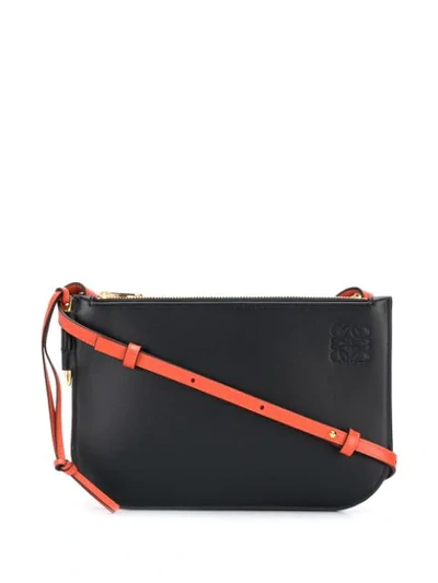 Shop Loewe Gate Double Zip Crossbody Bag In Orange ,black