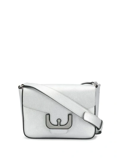 Shop Coccinelle Ambrine Crossbody Bag In Silver