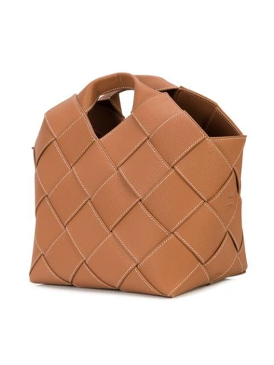 Shop Loewe Woven Basket Bag In Brown
