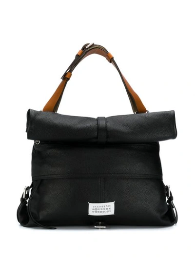 Shop Maison Margiela Roll Top Shoulder Bag In Black