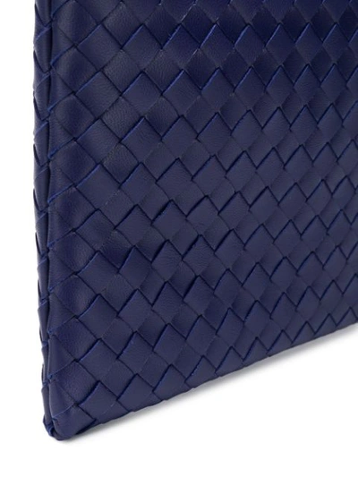 Shop Bottega Veneta Intrecciato Clutch Bag In Blue