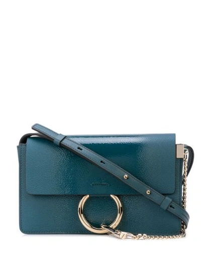 Shop Chloé Faye Small Shoulder Bag In 43c Navy Ink