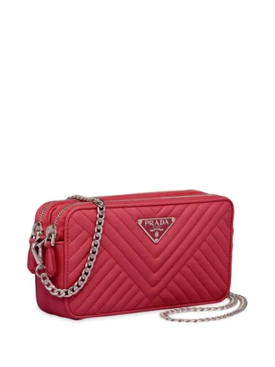 Shop Prada Mini Shoulder Bag In Red