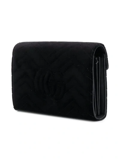 Shop Gucci Gg Marmont Chain Wallet In Black