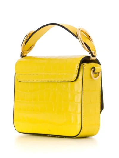 Shop Chloé Metal Logo Mini Cross Body Bag In Yellow