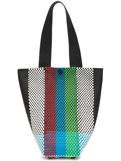 Shop Truss Nyc Striped Shoulder Bag In Multicolour