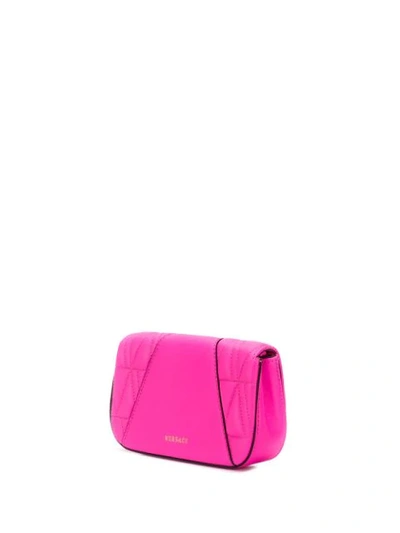 Shop Versace Quilted Virtus Mini Bag In Pink
