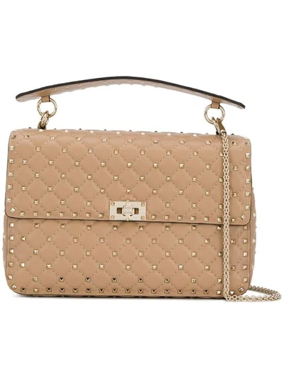 Shop Valentino Rockstud Spike Tote Bag In Neutrals