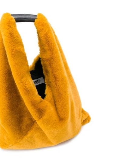 Shop Mm6 Maison Margiela Japanese Faux Fur Tote In Yellow