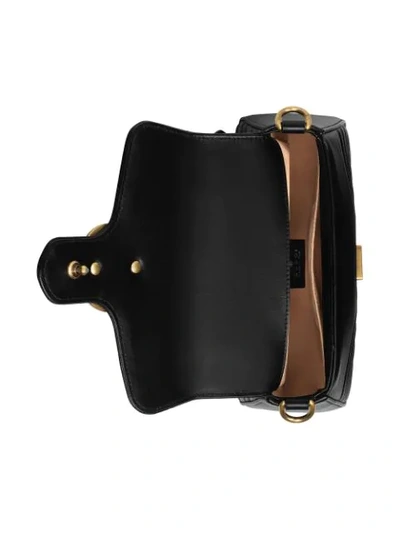 Shop Gucci Black Marmont Mini Quilted Leather Shoulder Bag