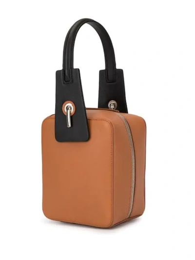 CONTRASTING HANDLE TOTE BAG