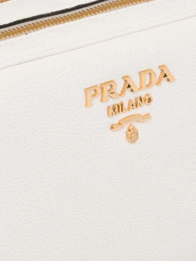 Shop Prada Double-zip Shoulder Bag In White