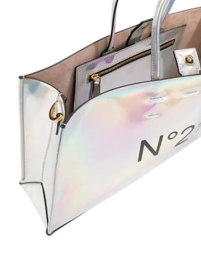 Shop N°21 Holographic Silver-tone Tote Bag