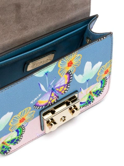 Shop Furla Butterfly Print Mini Metropolis Bag In Blue