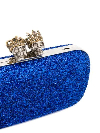 Shop Alexander Mcqueen Queen King Clutch In Blue