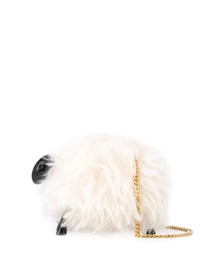 Shop Oscar De La Renta Sheep Clutch Bag In White