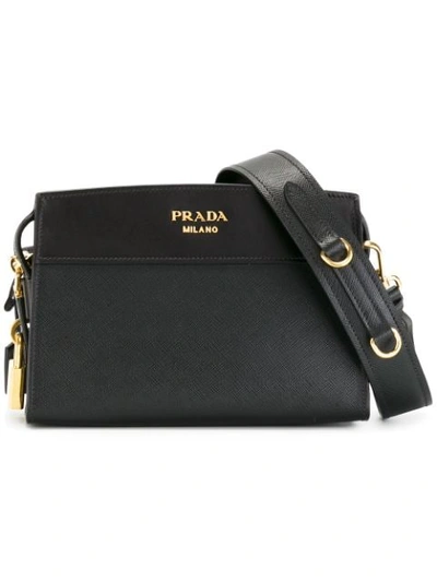 Shop Prada Esplanade Shoulder Bag In Black