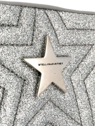 Shop Stella Mccartney Stella Star Glitter Crossbody Bag In Silver