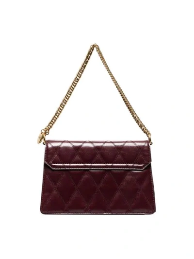 Shop Givenchy Burgundy Gv3 Quilted Leather Shoulder Bag In Red