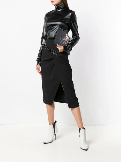 Shop Givenchy Capricorn Printed Clutch Bag - Black