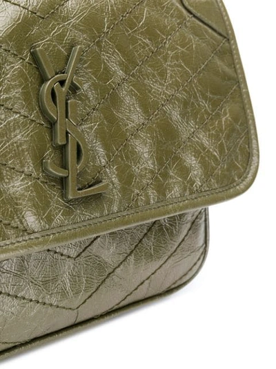 Shop Saint Laurent Logo Shoulder Bag In Green