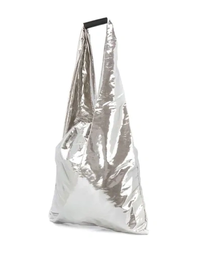 Shop Mm6 Maison Margiela Japanese Bucket Bag In Silver