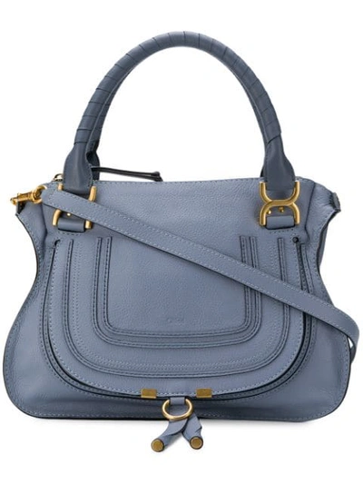 Shop Chloé Marcie Shoulder Bag In Blue