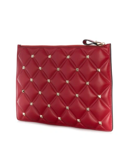 Shop Valentino Garavani Rockstud Spike Clutch - Red