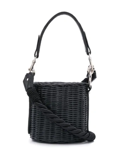 Shop Wicker Wings Lu Bucket Bag In Black