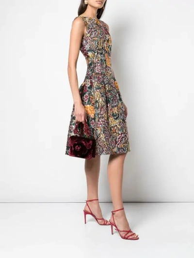 Shop Oscar De La Renta Floral Shape Tote Bag In Red