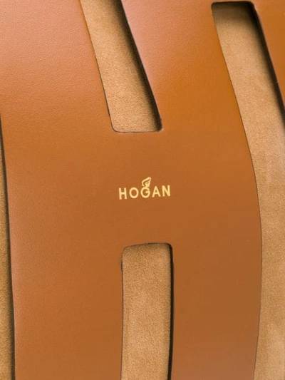 Shop Hogan Panelled Shoulder Bag In Brown