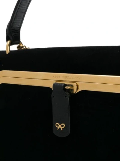 Shop Anya Hindmarch Metallic Frame Shoulder Bag In Black