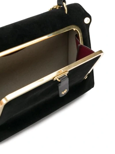 Shop Anya Hindmarch Metallic Frame Shoulder Bag In Black